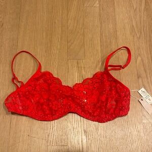 NWT We are HAH red lace bra size DD 32-40